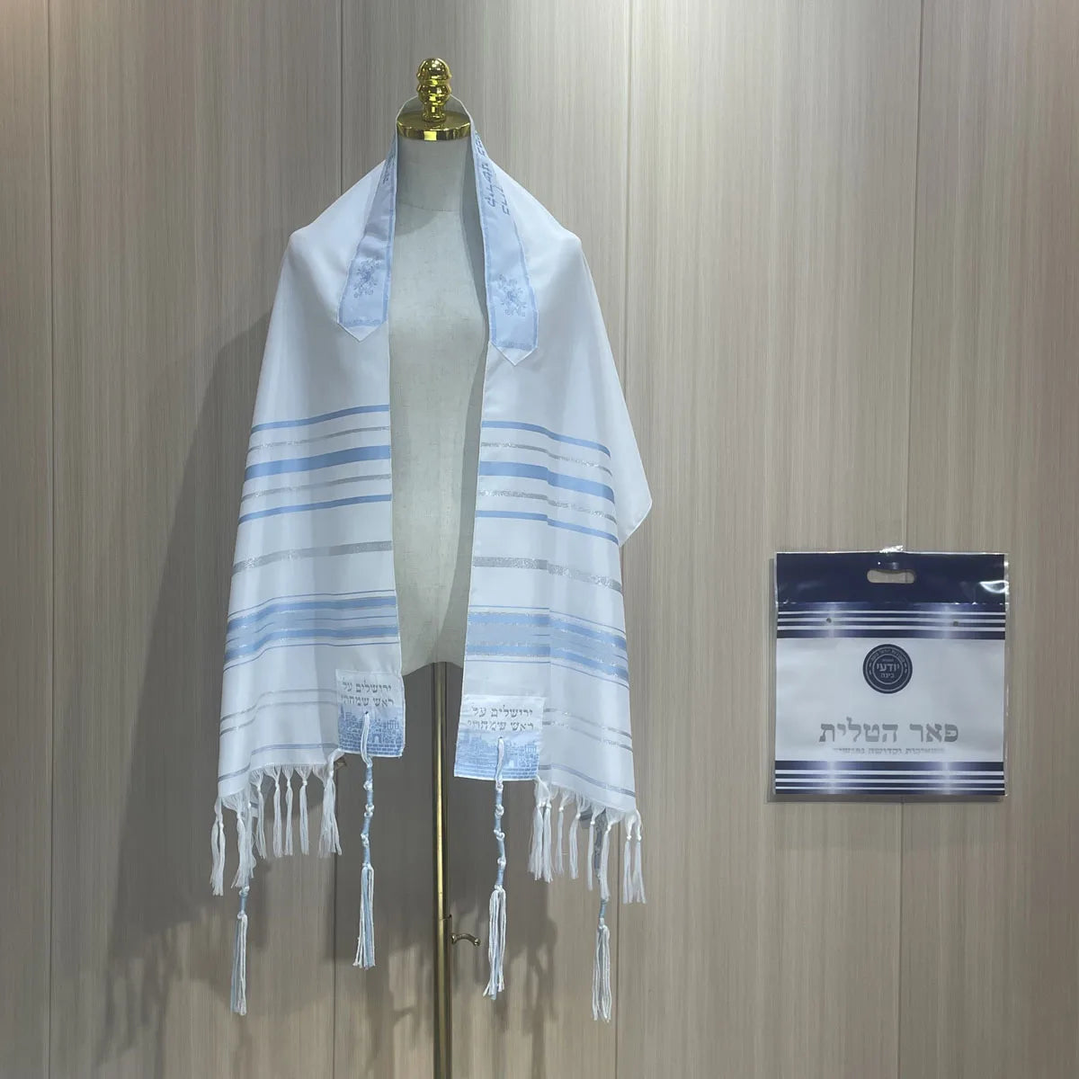 Tallit Messianic Scarf Fire Style Prayer Talit Jerusalem Hanukkah Shawl 50x180cm
