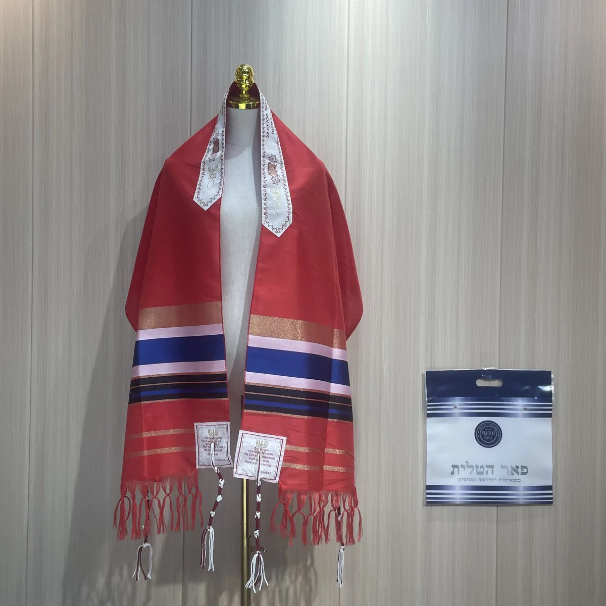 Tallit Messianic Scarf Fire Style Prayer Talit Jerusalem Hanukkah Shawl 50x180cm