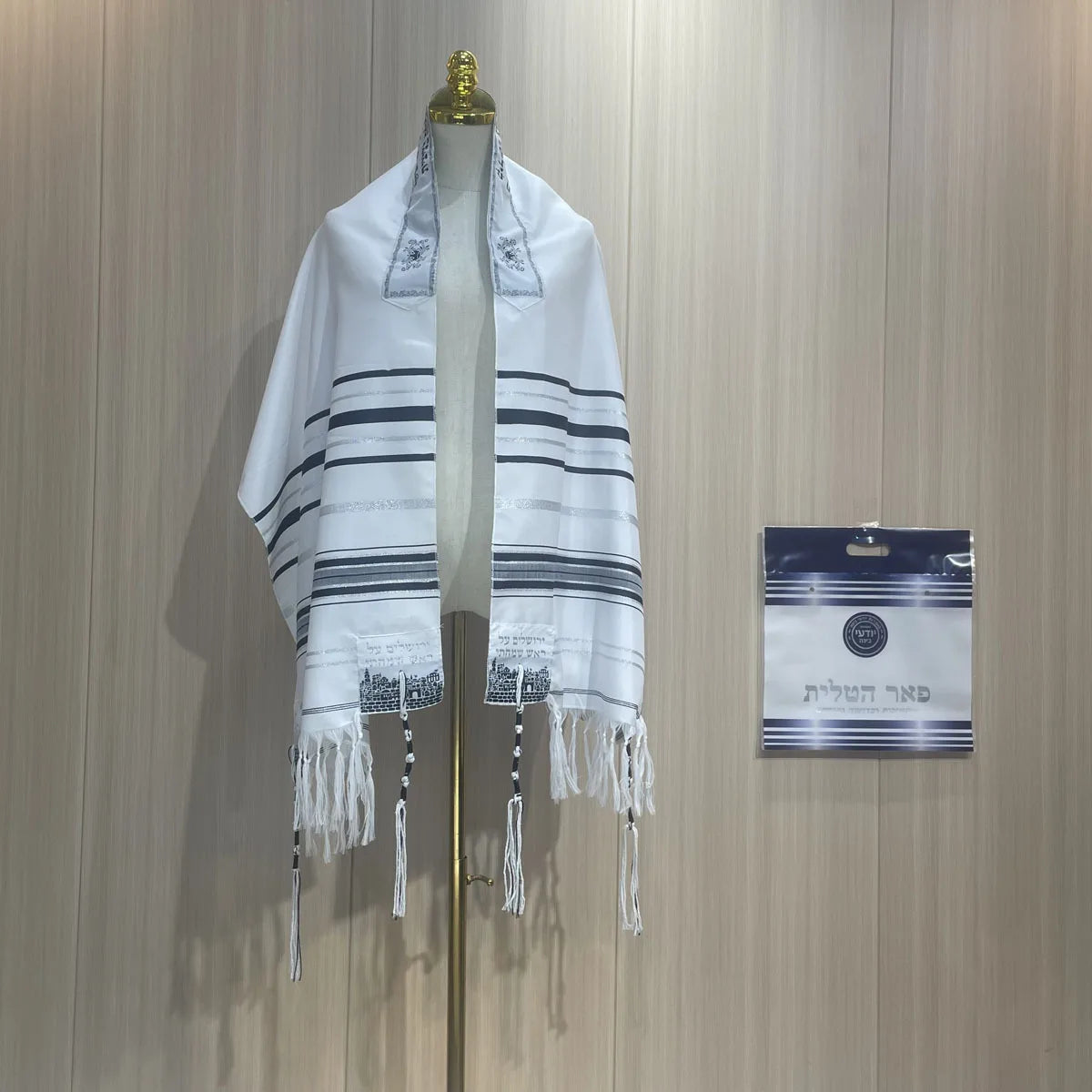 Tallit Messianic Scarf Fire Style Prayer Talit Jerusalem Hanukkah Shawl 50x180cm