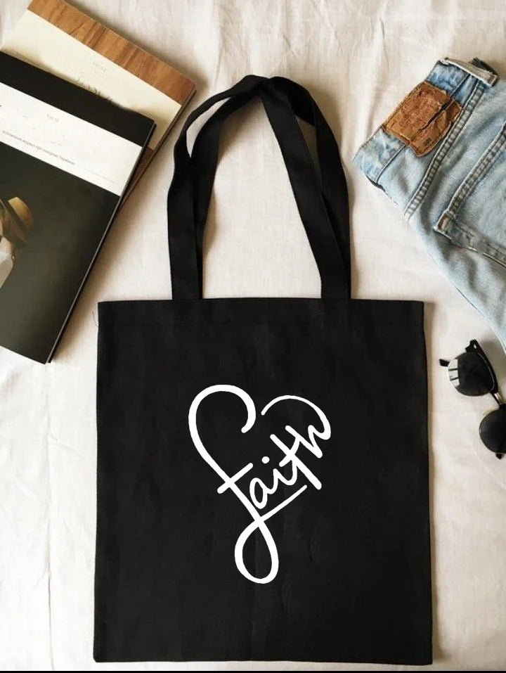 “Way Maker, Miracle Worker” Christian Canvas Tote Bag – Faith, Hope, Love Design