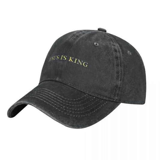 “Jesus Is King” Washed Trucker Cap – Adjustable Christian Streetwear Hat